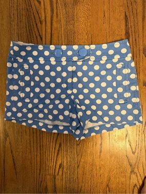 J. Crew Blue & White Polka Dot Bike Shorts
